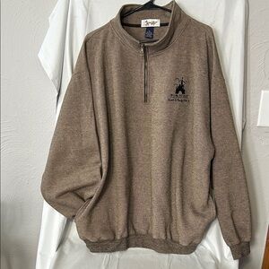 Walt Disney World 30th Anniversary brown 1/4 zip pullover sweater Men’s XL